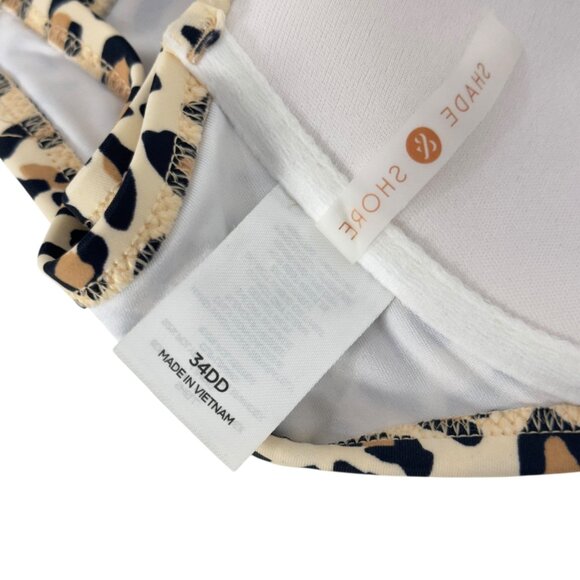 Shade & Shore Women Leopard Print Underwire Bikini Top 34DD Adjustable Strap - Picture 5 of 11